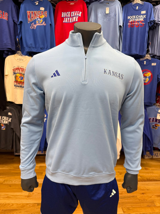 Kansas Jayhawks Adidas Tiff Cozy 1/4 Zip - Columbian Blue