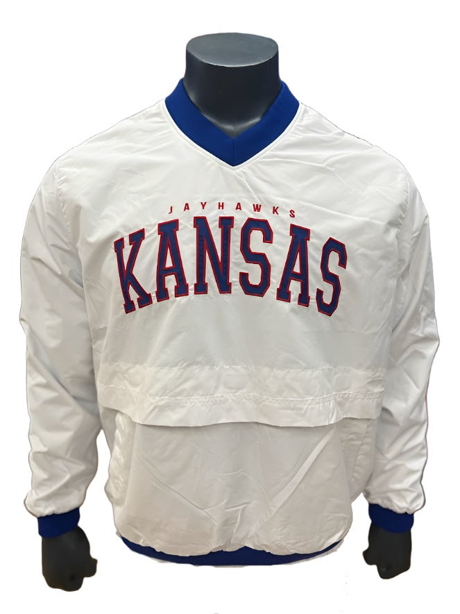 Franchise Club Kansas Jayhawks Alpha Anorak Windbreaker Water Resistant Jacket - White