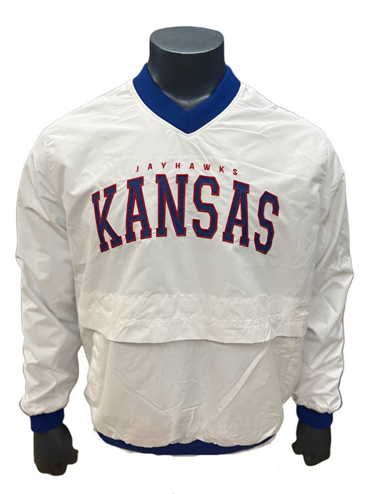 Franchise Club Kansas Jayhawks Alpha Anorak Windbreaker Water Resistant Jacket - White