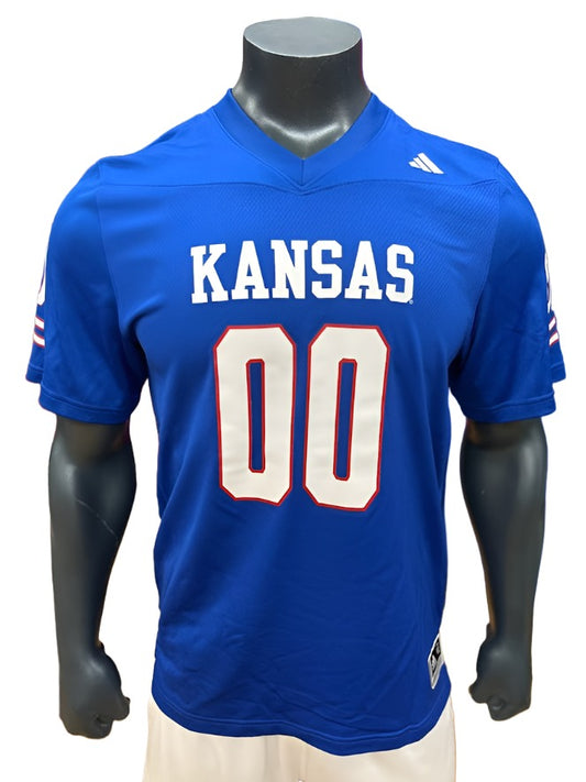 Adidas Kansas Jayhawks Printed New Updated Football Jersey - Royal Blue