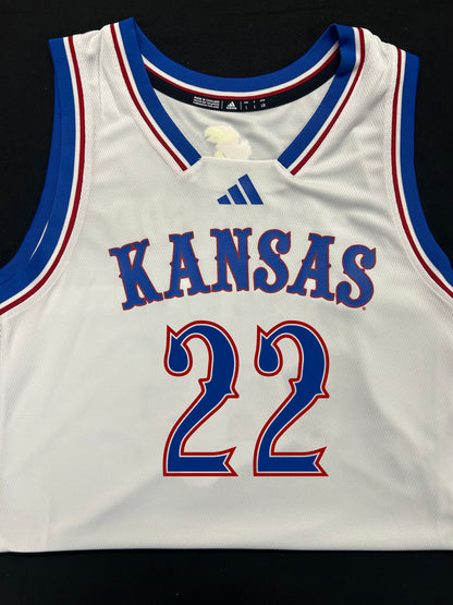 Kansas Jayhawks Officially Licensed Darryn Peterson #22 Adidas Jersey - White