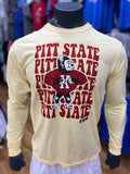 Pitt State Gorillas Repeat Vintage 1950 Logo Long Sleeve Tee - Yellow/Red