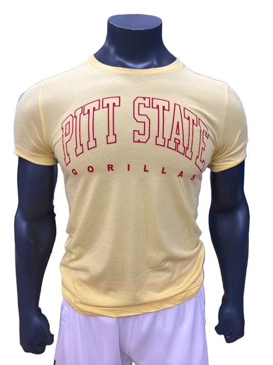 Pitt State Gorillas Arch Soft Blend Tee - Yellow Heather