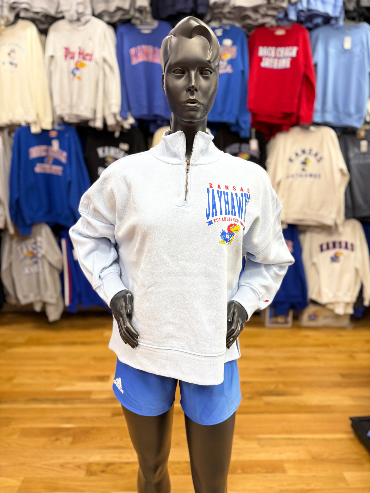 Kansas Jayhawks 1865 Women's 1/4 Zip - Cashmere Blue