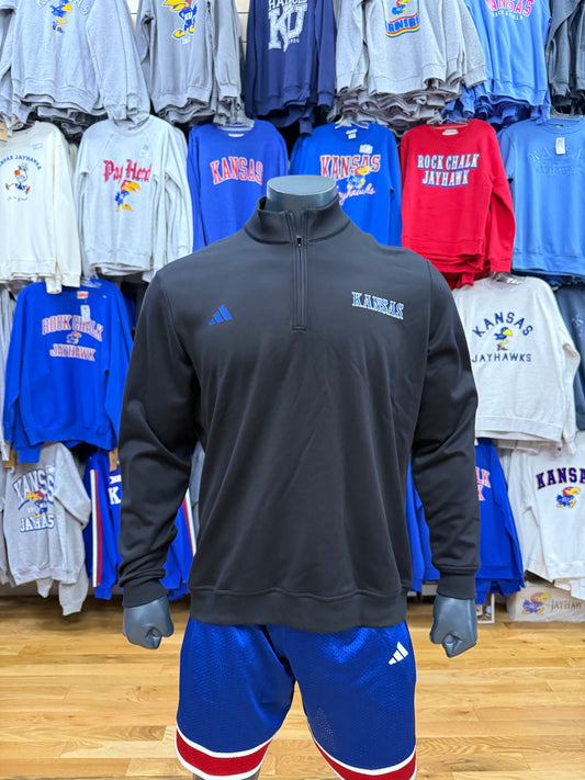 Kansas Jayhawks Adidas Tiffany Cozy 1/4 Zip - Black