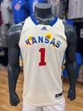 Kansas Jayhawks Sunflower Basketball Jersey #1 - Cream/Blue/Red