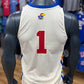 Kansas Jayhawks Sunflower Basketball Jersey #1 - Cream/Blue/Red
