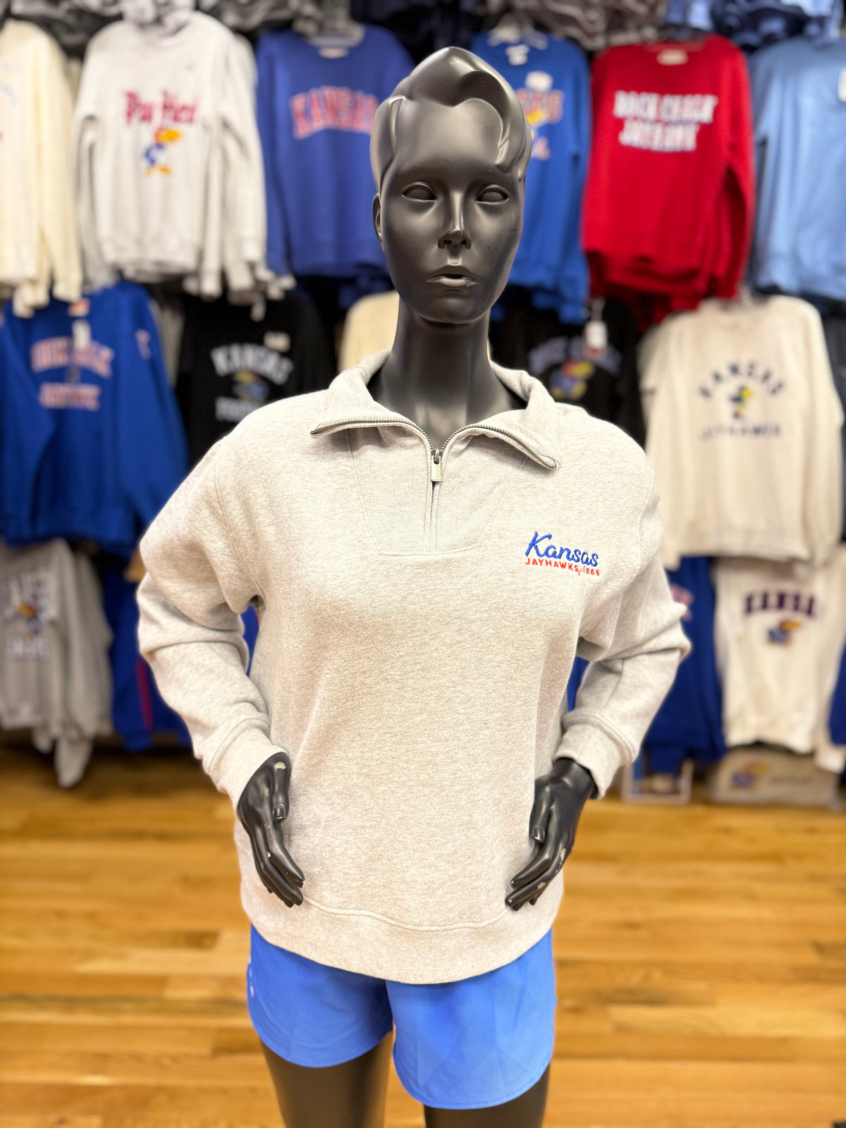 Kansas 1865 Women's 1/4 Zip - Grey Heather