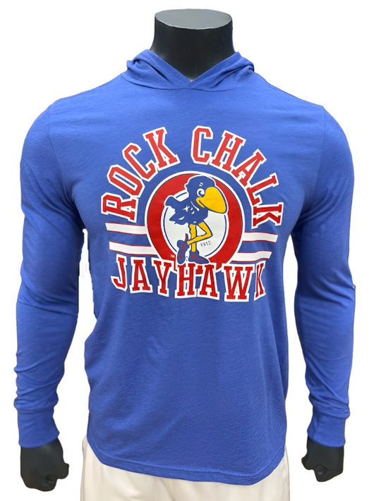 Kansas Jayhawks Vintage 1912 Oval Long Sleeve Hoodie - Royal Blue