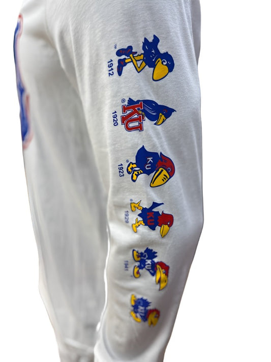 Kansas Jayhawks Evolution Sleeve Long Sleeve Hoodie - White
