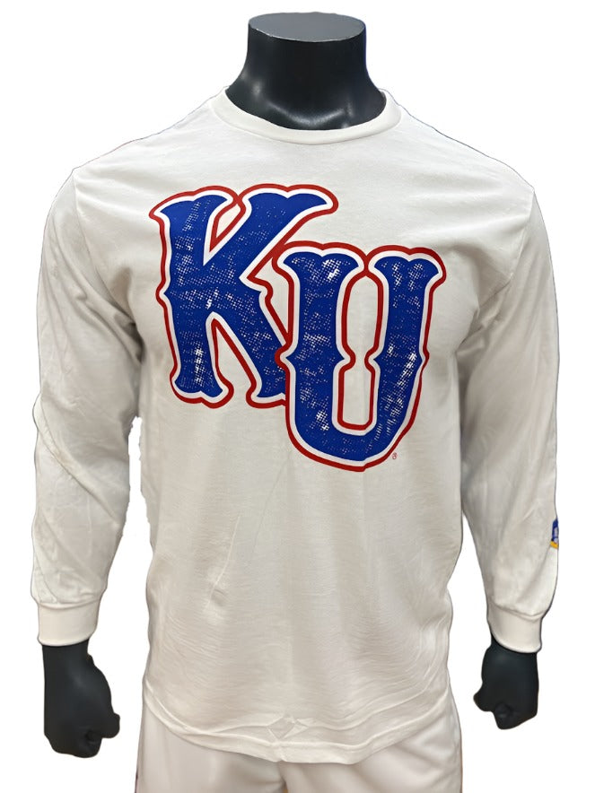 Kansas Jayhawks Evolution Sleeve Long Sleeve - White