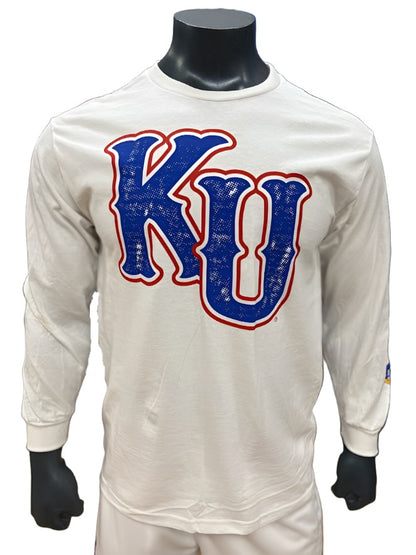 Kansas Jayhawks Evolution Sleeve Long Sleeve - White