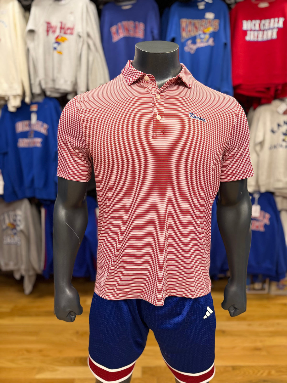 Kansas Jayhawks KS Double Stripe - Red