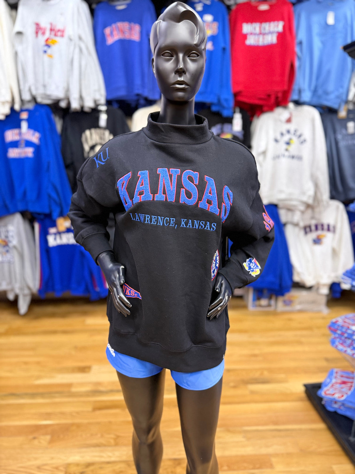 Kansas Jayhawks All Over Mock - Black