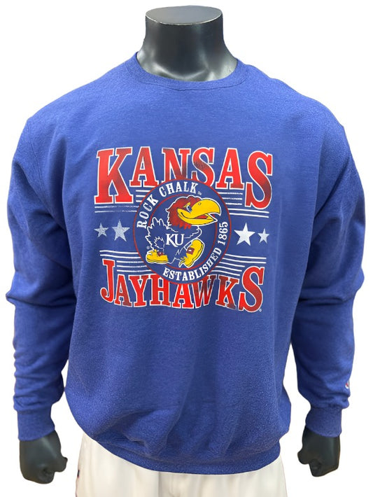 Champion Kansas Jayhawks Pledge Retro Crew - Royal Blue
