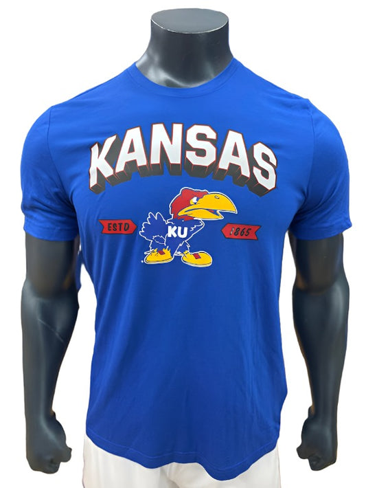 Adidas Kansas Jayhawks Vintage 1941 Arch Tee - Royal Blue