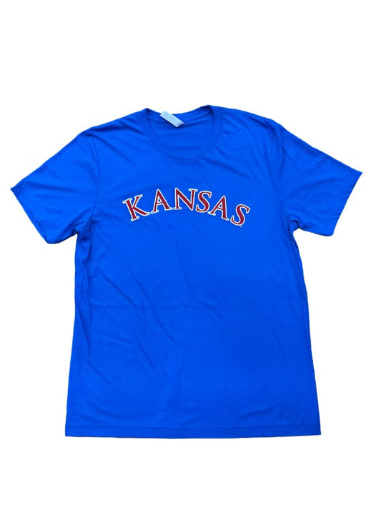 Kansas Jayhawks Trajan Arch Triblend Tee - Royal Blue