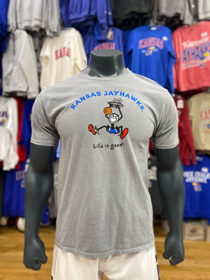 Kansas Jayhawks Life Is Good Basketball T-Shirt