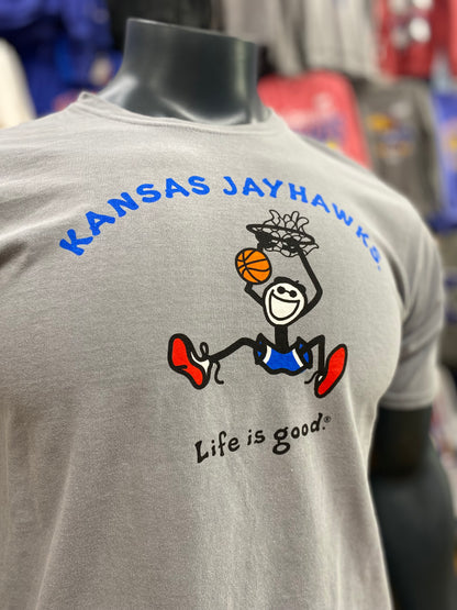 Kansas Jayhawks Life Is Good Basketball T-Shirt