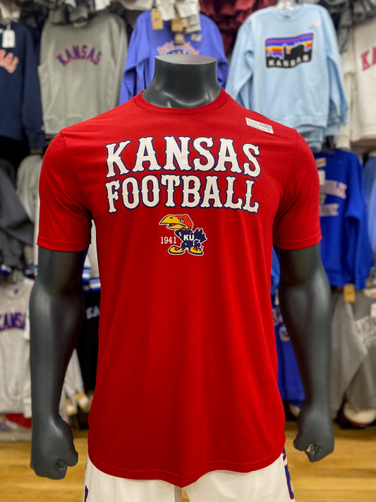 Kansas Jayhawks Tiffany Bar Football T-Shirt