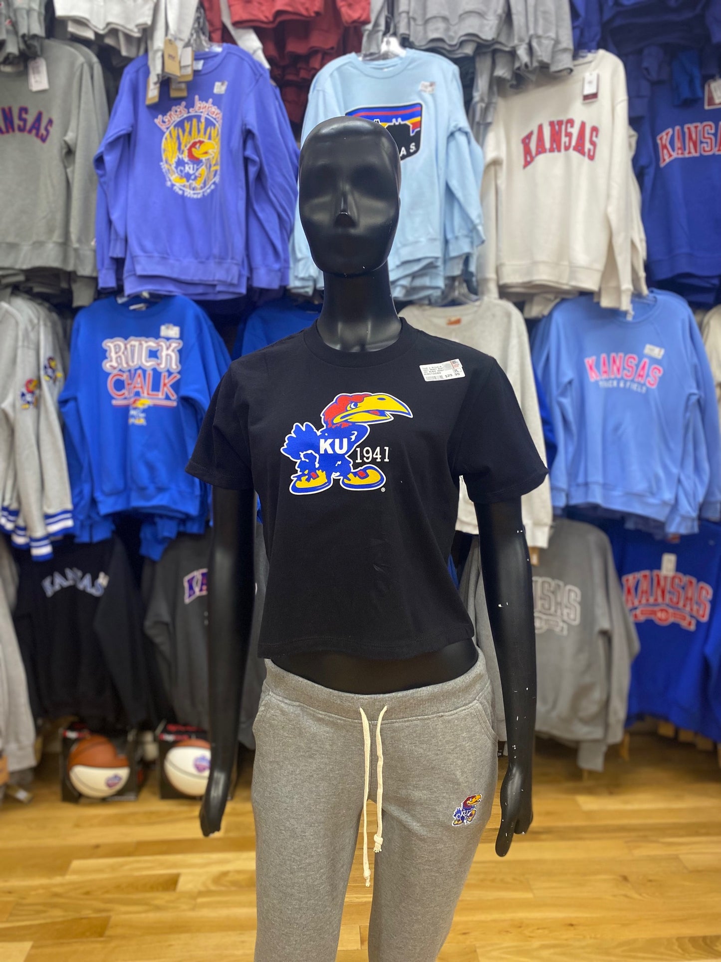 Kansas Jayhawks Boxy Crop T-Shirt