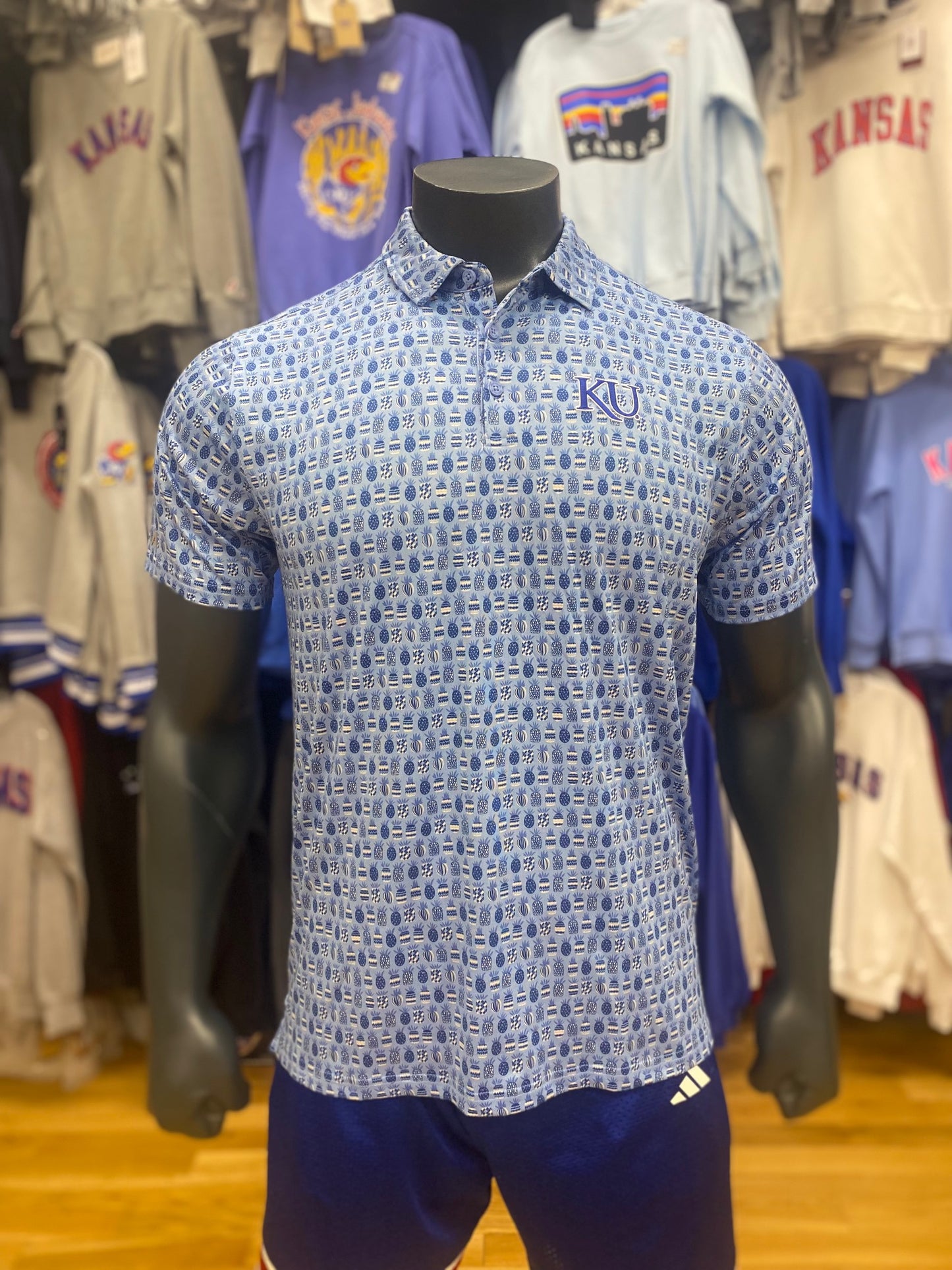 Kansas Jayhawks KU Crowns Embroidered Polo