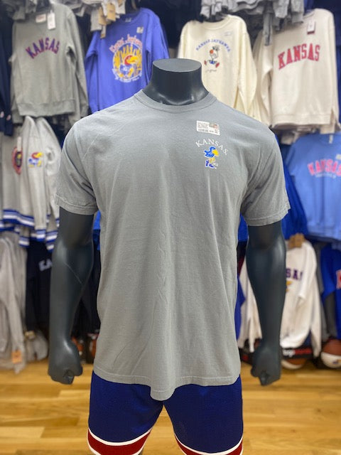 Kansas Jayhawks Gameday Flag T-Shirt- Grey