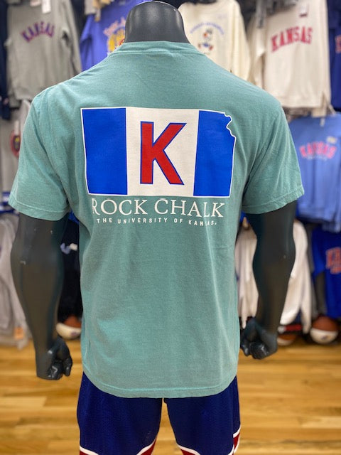 Kansas Jayhawks Gameday Flag T-Shirt - Seafoam Green