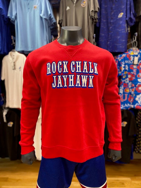 Kansas Jayhawks Rock Chalk Jayhawk Tiffany Crew
