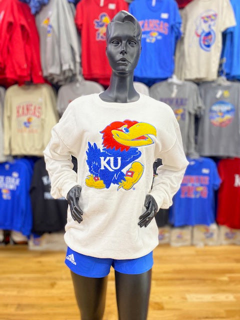 Kansas Jayhawks Women's Chenille Jayhawk Crew
