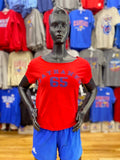 Kansas Jayhawks Arch Women's Off the Shoulder T-Shirt