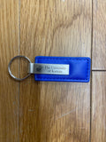 University of Kansas New Leather Keychain - Blue/Silver