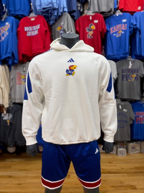 Kansas Jayhawks Adidas 3-Stripe Hoodie