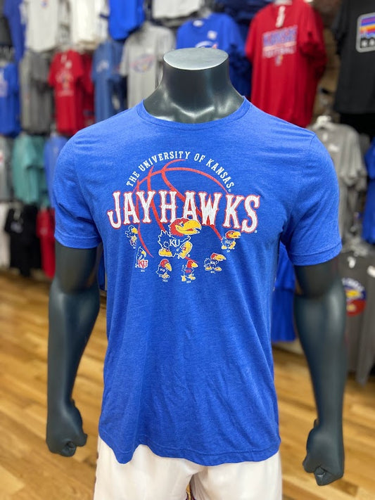 Kansas Jayhawks Basketball Evolution Triblend T-Shirt - Royal Blue