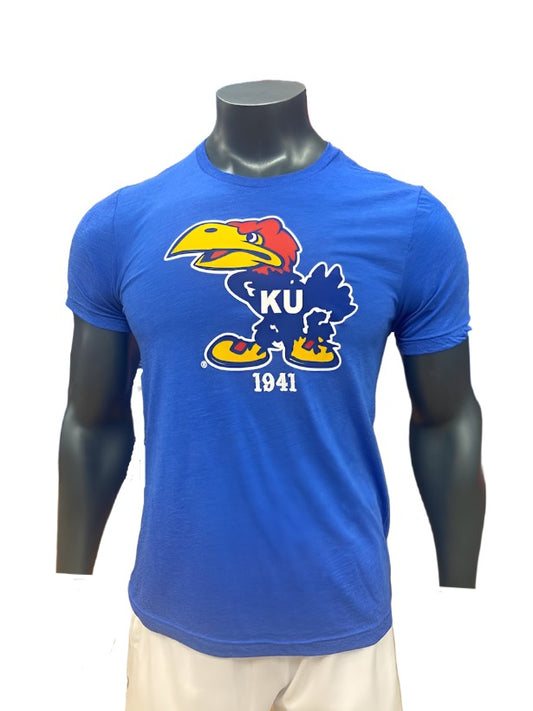 Kansas Jayhawks Vault 1941 Logo Triblend T-Shirt - Royal Blue
