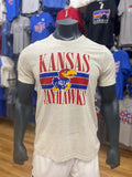 Kansas Jayhawks Block Triblend T-Shirt - Oatmeal Cream White