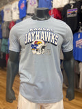 Kansas Jayhawks Arch 1941 Football Helmet T-Shirt - Carolina Blue