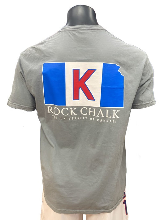 Kansas Jayhawks 1912 + Gameday Flag T-Shirt - Grey