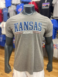 Kansas Jayhawks Gunner Stripe Triblend T-Shirt - Grey