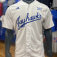 Kansas Jayhawks Script Adidas Baseball Jersey - White