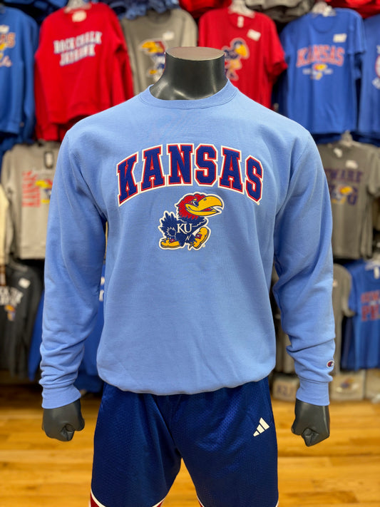 Kansas Jayhawks Champion Crewneck - Carolina Blue