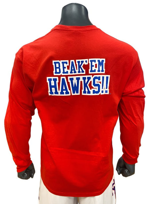 Kansas Jayhawks Beak 'Em Hawks Long Sleeve - Red