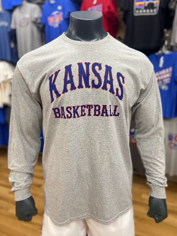 Kansas Basketball Tiffany Arch Long Sleeve - Grey/Blue