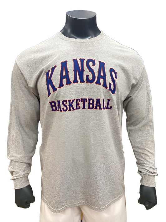 Kansas Basketball Tiffany Arch Long Sleeve - Grey/Blue