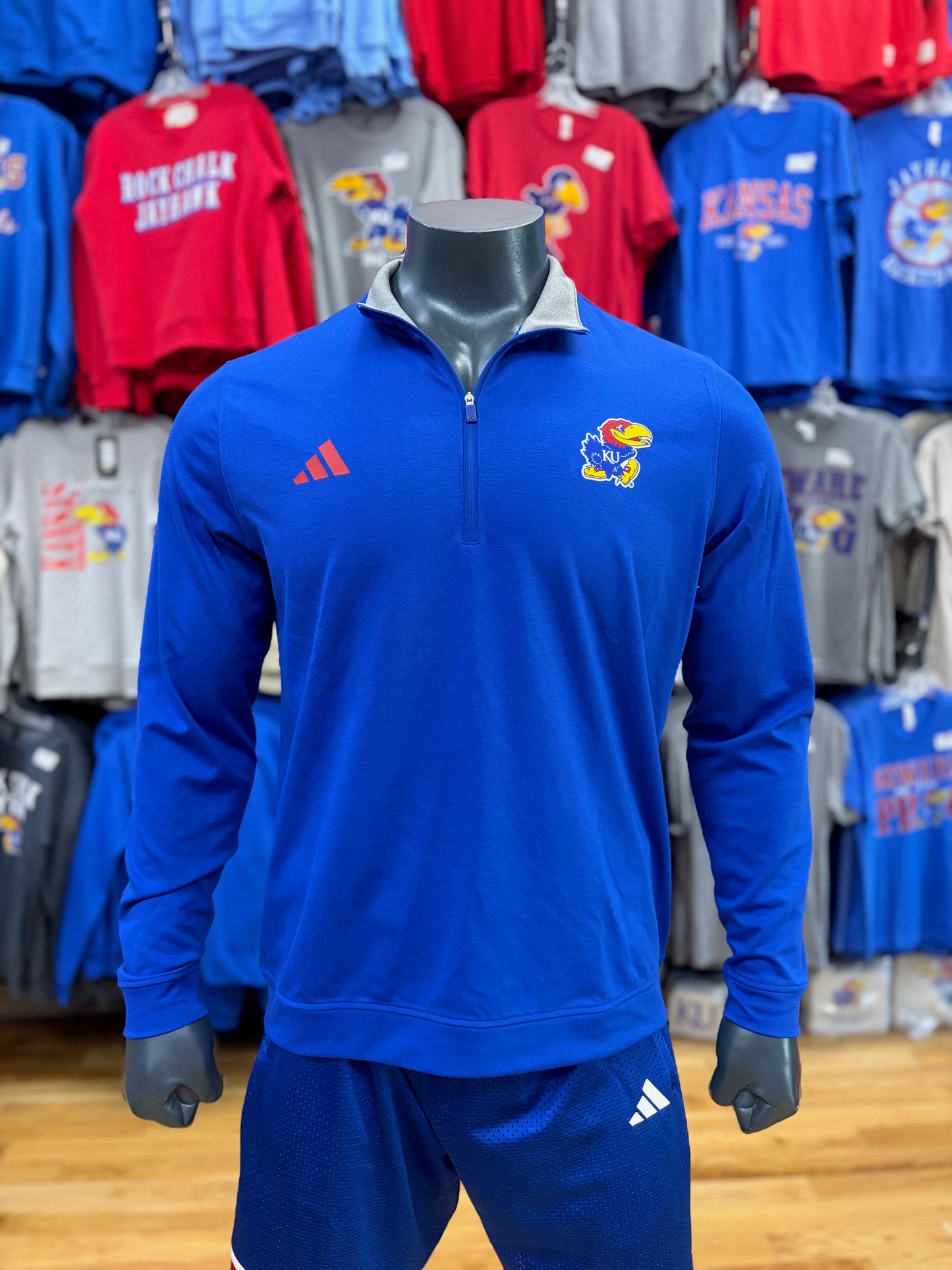 Kansas Jayhawks Elevated Adidas 1/4 Zip