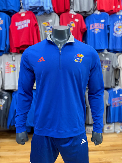 Kansas Jayhawks Elevated Adidas 1/4 Zip