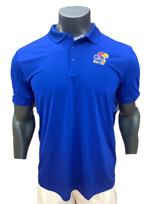 Kansas Jayhawks Adidas Polo - Royal Blue