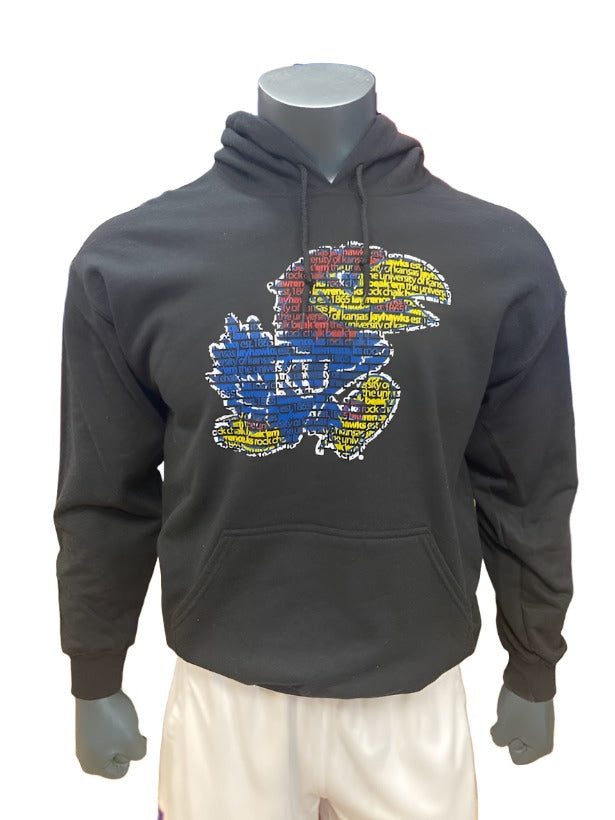 Kansas Jayhawks Word Trap Logo Hoodie - Black