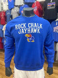 Kansas Jayhawks Rock Chalk Jayhawk Crewneck - Royal Blue