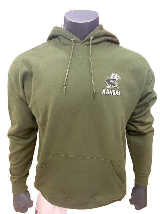 Kansas Jayhawks Vault 1941 Outdoor Adventures Hoodie - Olive Green/Camo